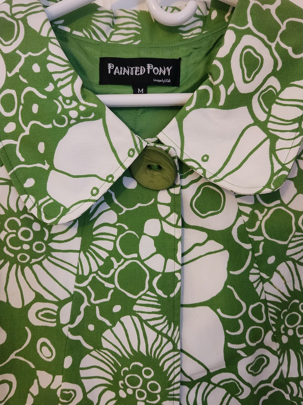 Painted Pony Women's Green & White Floral Jacket - Picture 3 of 10
